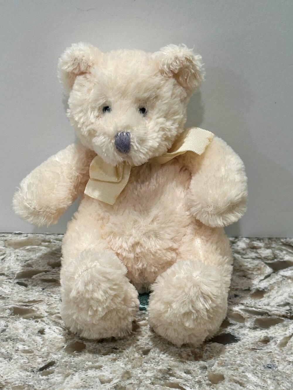 Russ Baby Snookie Teddy Bear Plush Rattle Cream Ivory 7" Vintage Stuffed Animal